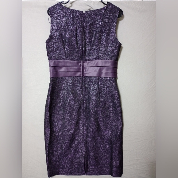 R&M Richards Women’s Two-Piece Lace Overlay Dress with Jacket Purple Sz 8 - Picture 7 of 11